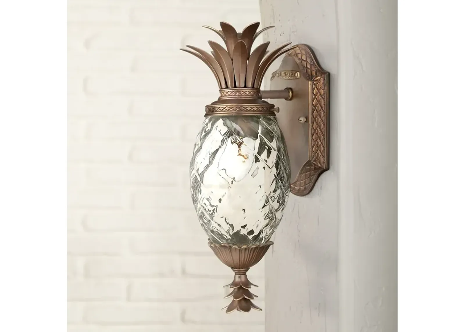 Hinkley Plantation 14" Pineapple Glass Copper Bronze Outdoor Light