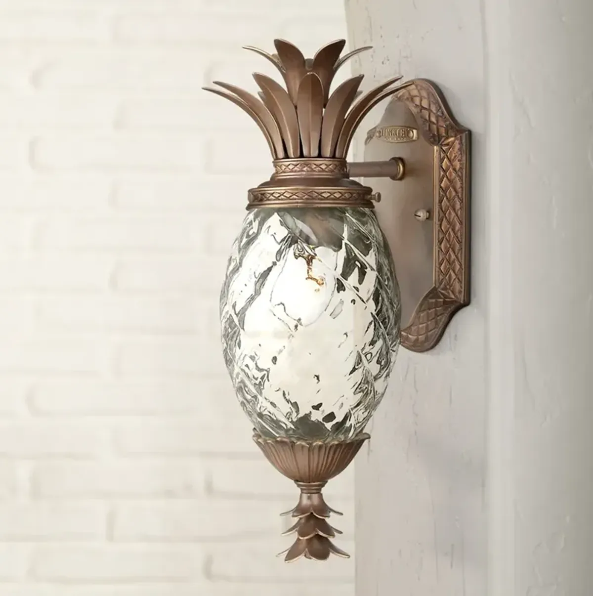 Hinkley Plantation 14" Pineapple Glass Copper Bronze Outdoor Light