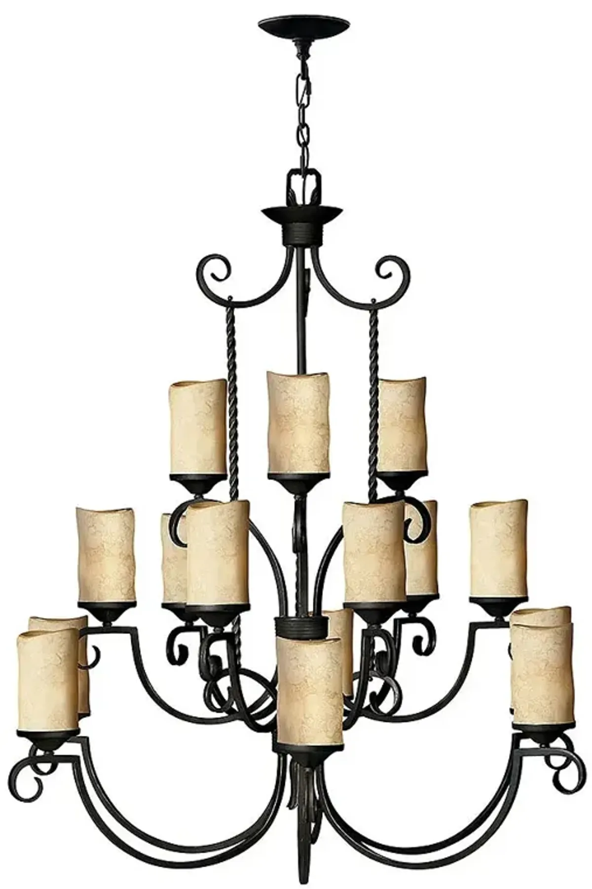 Hinkley Casa 42" Wide Olde Black 15-Light 3-Tier Chandelier