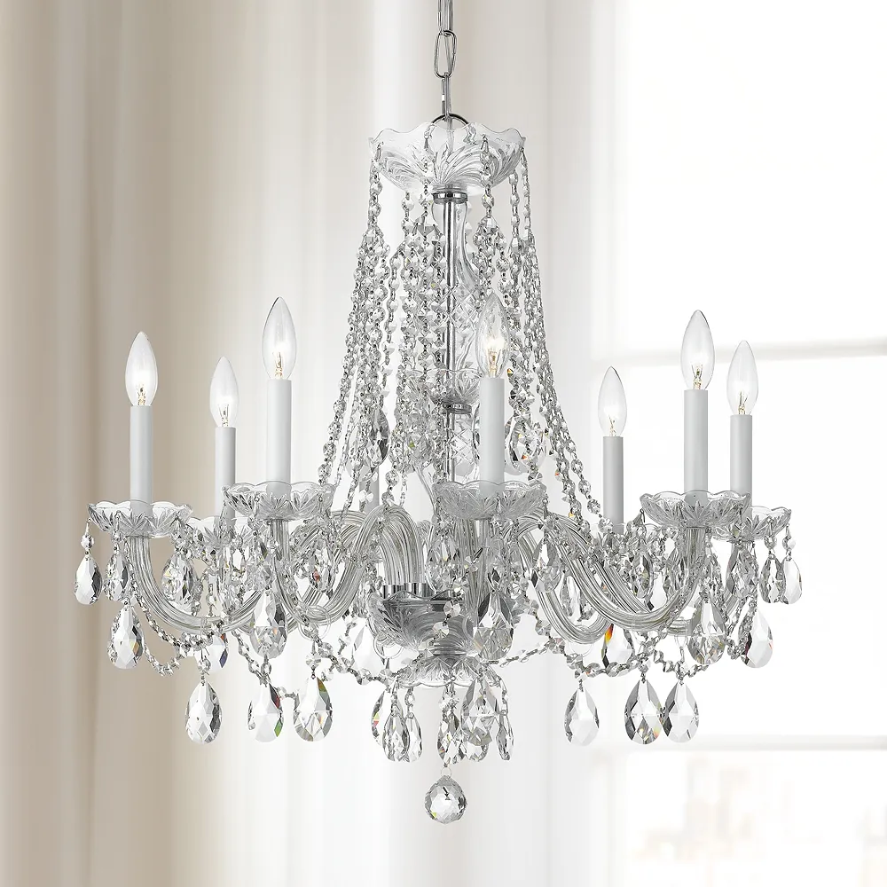 Crystorama 26" Polished Chrome 8-Light Traditional Crystal Chandelier