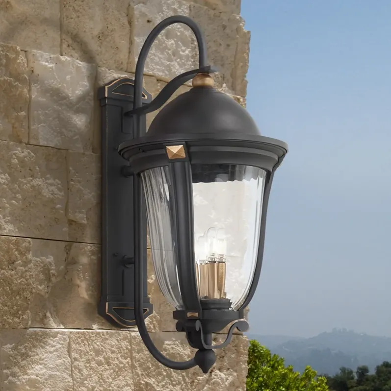 Peale Street 33" H Sand Coal and Vermeil Gold Outdoor Wall Light