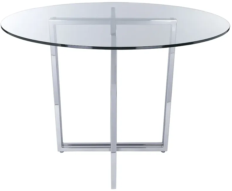 Legend 36" Wide Chrome Steel Round Dining Table