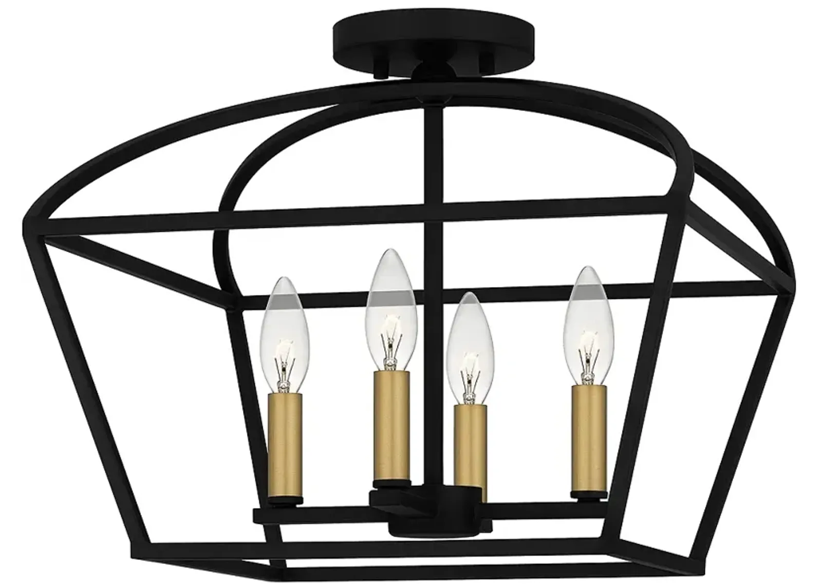 Concho Bay 4-Light Matte Black Semi-Flush Mount