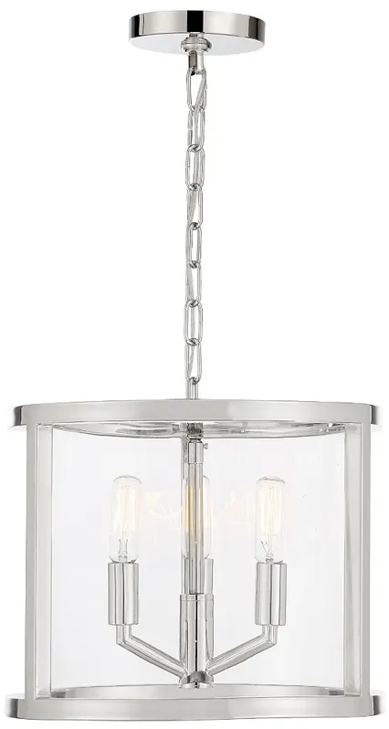 Libby Langdon for Crystorama Devon 3 Light Polished Nickel Lantern