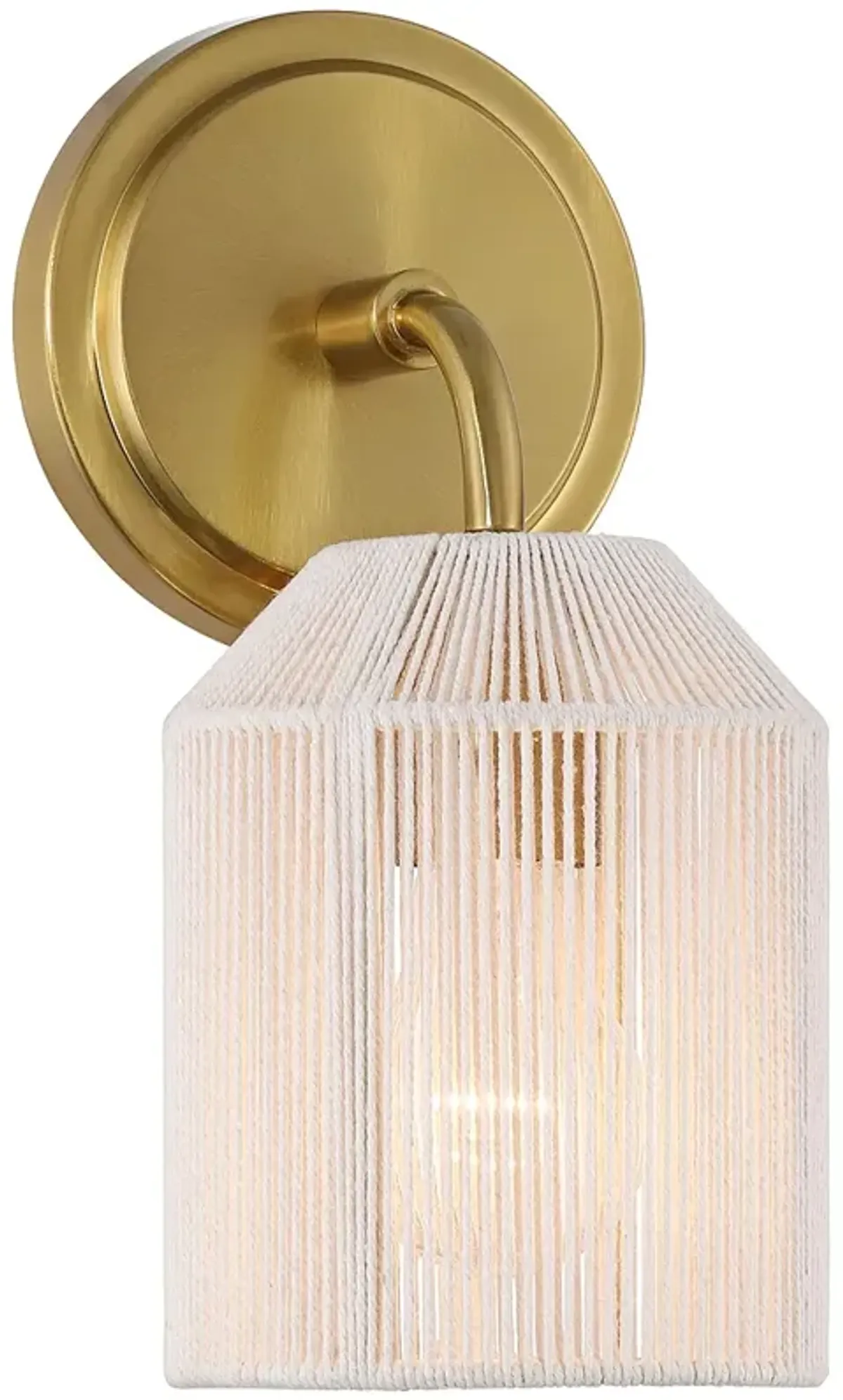 Possini Euro Jacob 11" High Gold and Natural Rope Wall Sconce