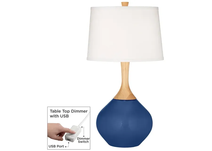 Monaco Blue Wexler Table Lamp with Dimmer