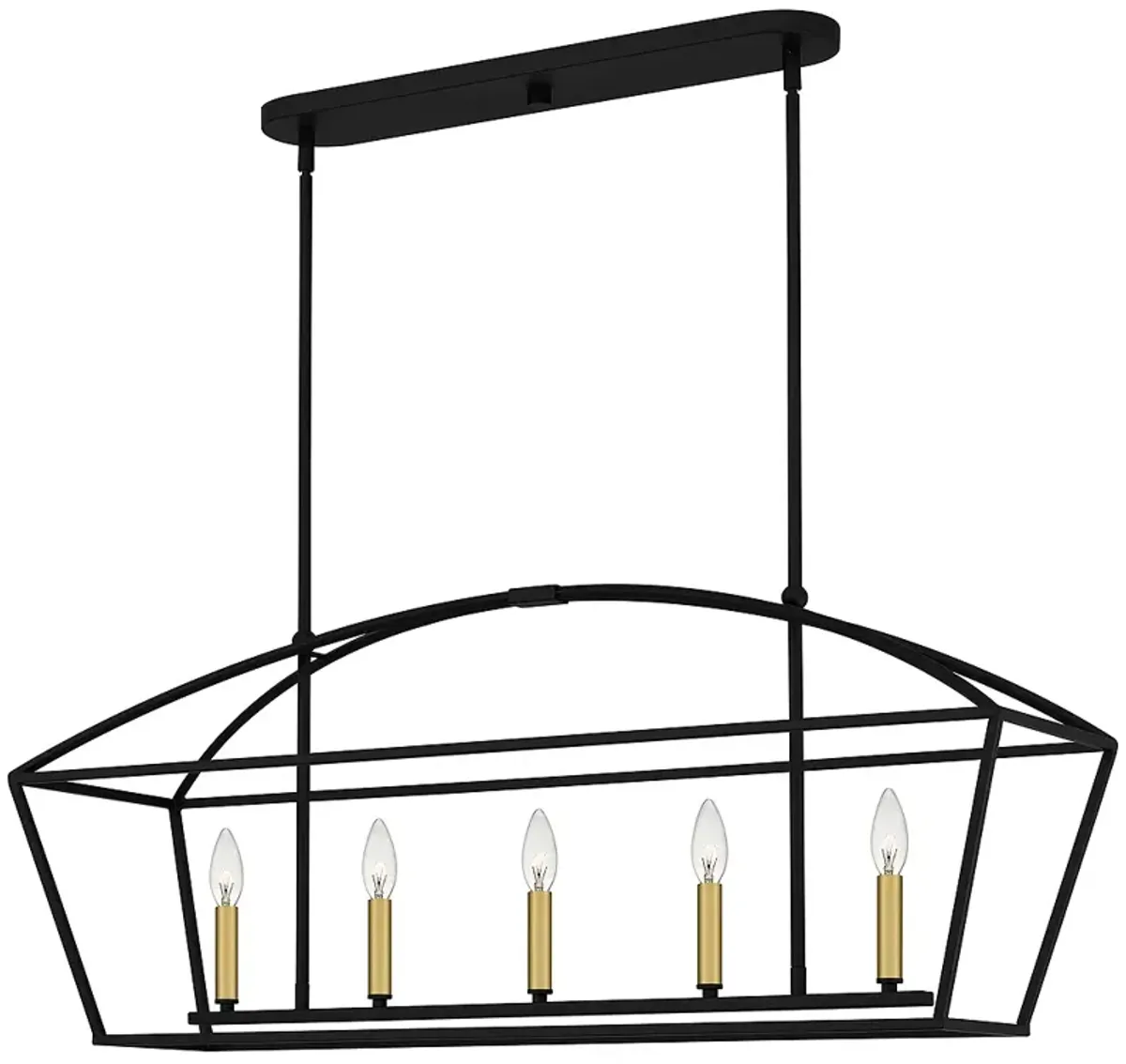 Concho Bay 5-Light Matte Black Island Light