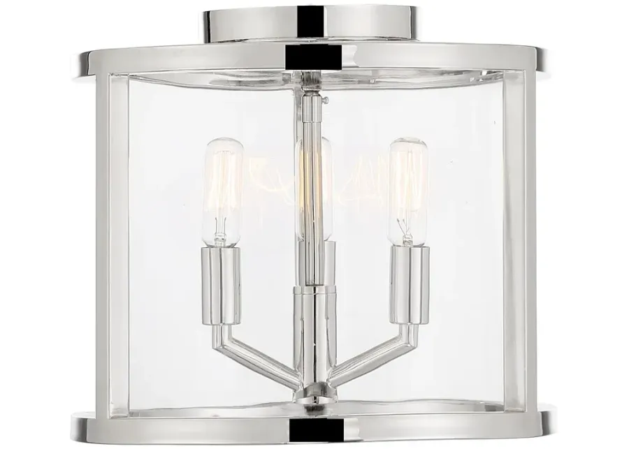 Libby Langdon for Crystorama Devon 3 Light Polished Nickel Ceiling Mount