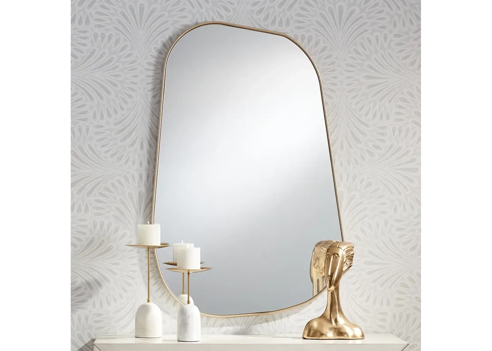 Possini Euro Reuleaux 26" x 40" Champagne Gold Wall Mirror