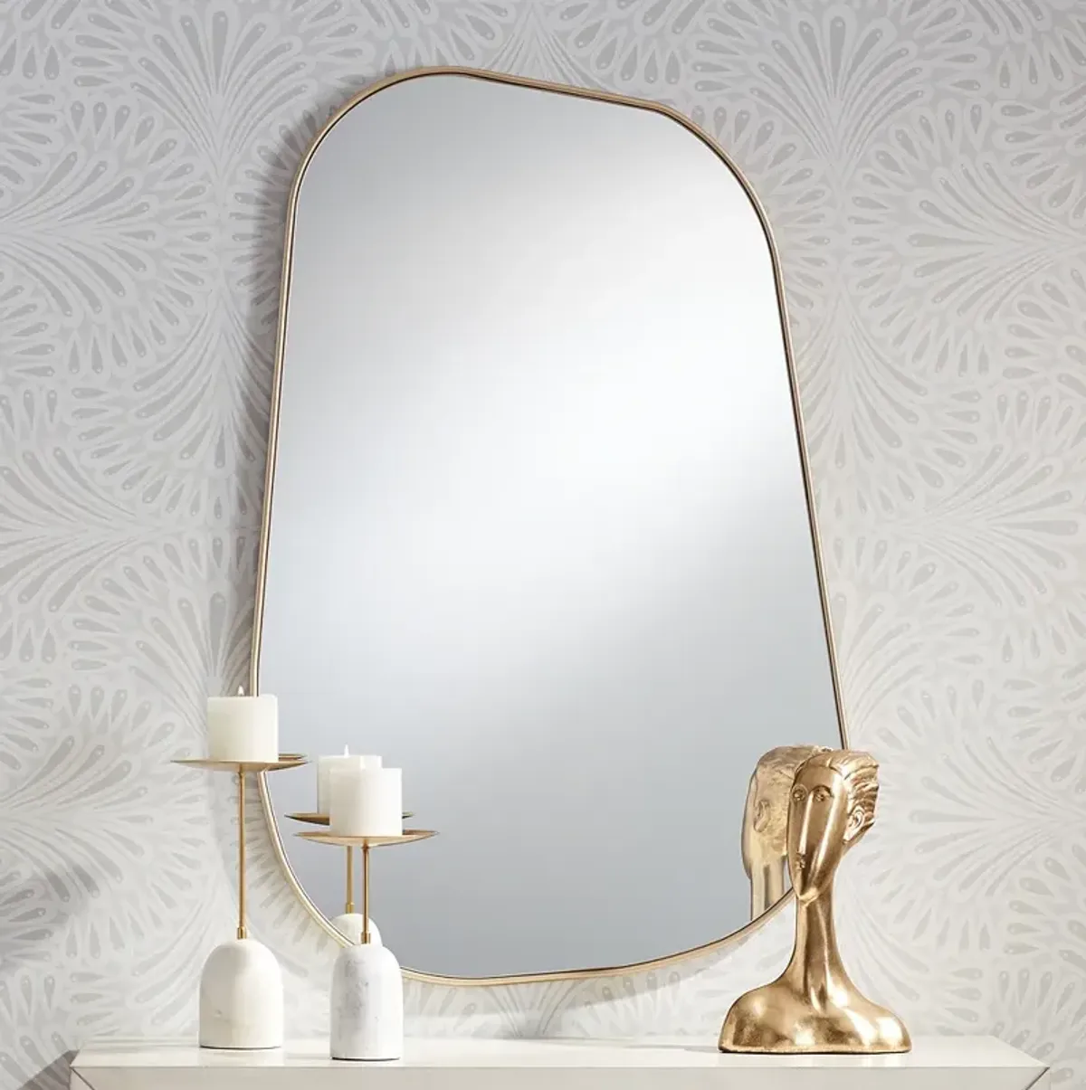 Possini Euro Reuleaux 26" x 40" Champagne Gold Wall Mirror