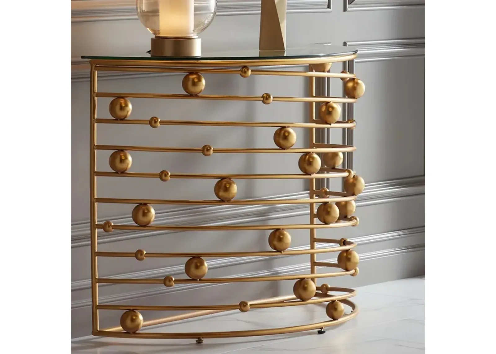 Liam 36 3/4" Wide Gold Console Table