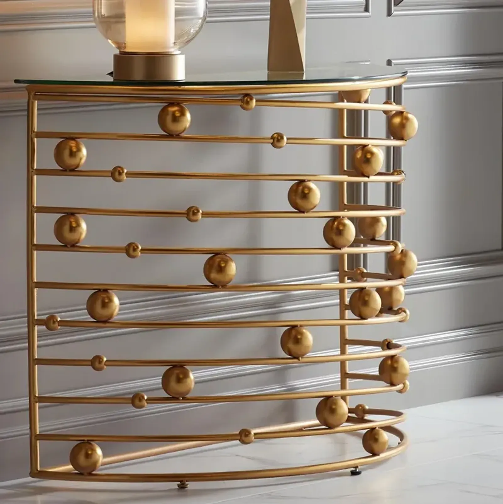 Liam 36 3/4" Wide Gold Console Table