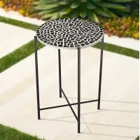 Mavos Mosaic Tile Top Round Side Table
