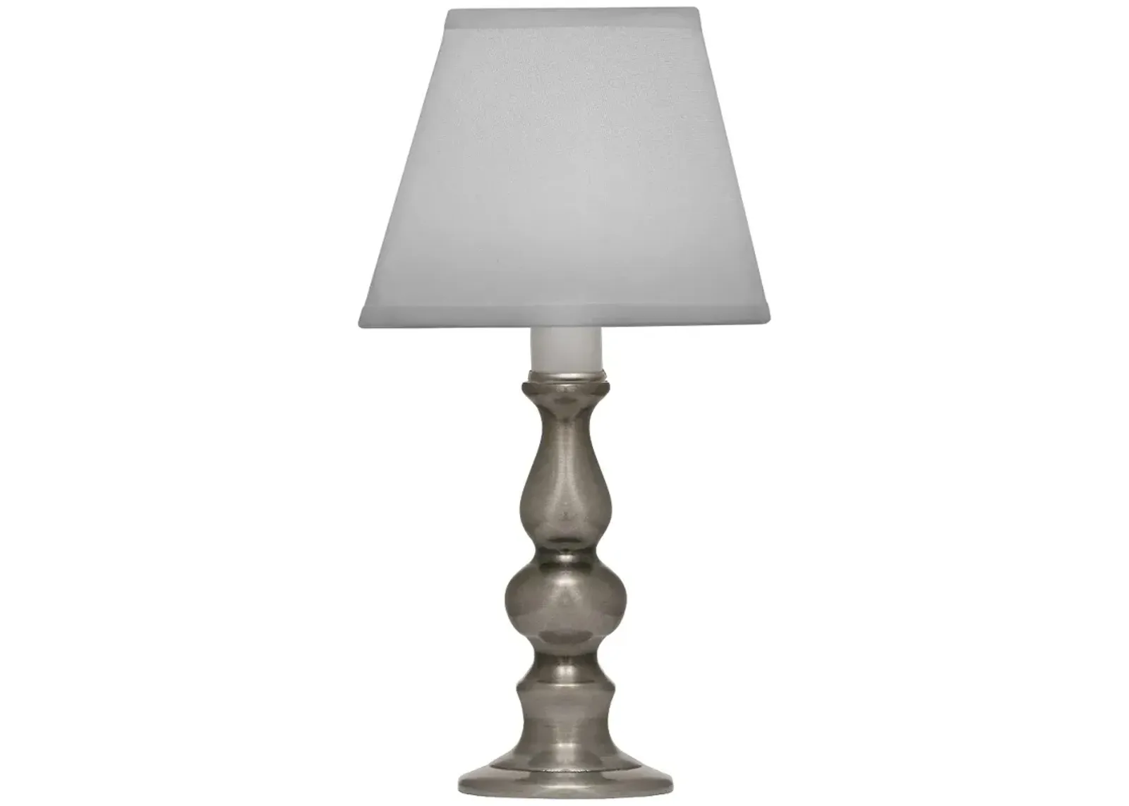 9.5" H Antique Nickel candle lamp