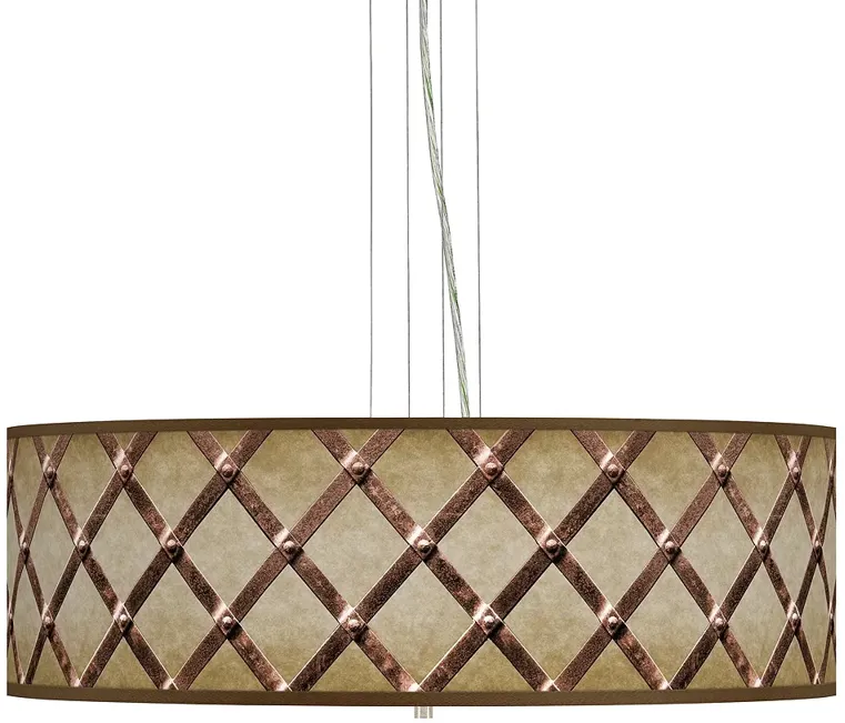 Metal Weave Giclee 24" Wide 4-Light Pendant Chandelier