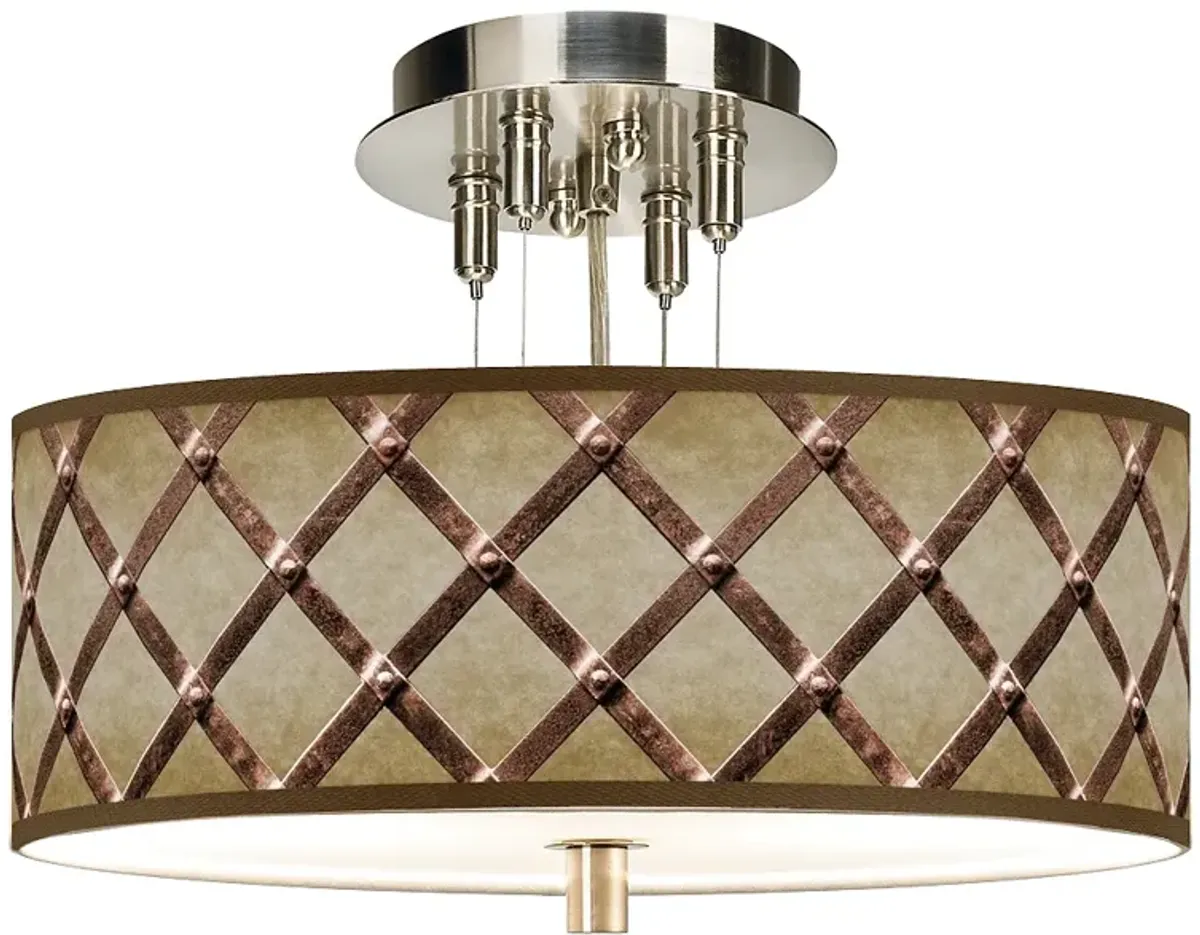 Metal Weave Giclee 14" Wide Ceiling Light