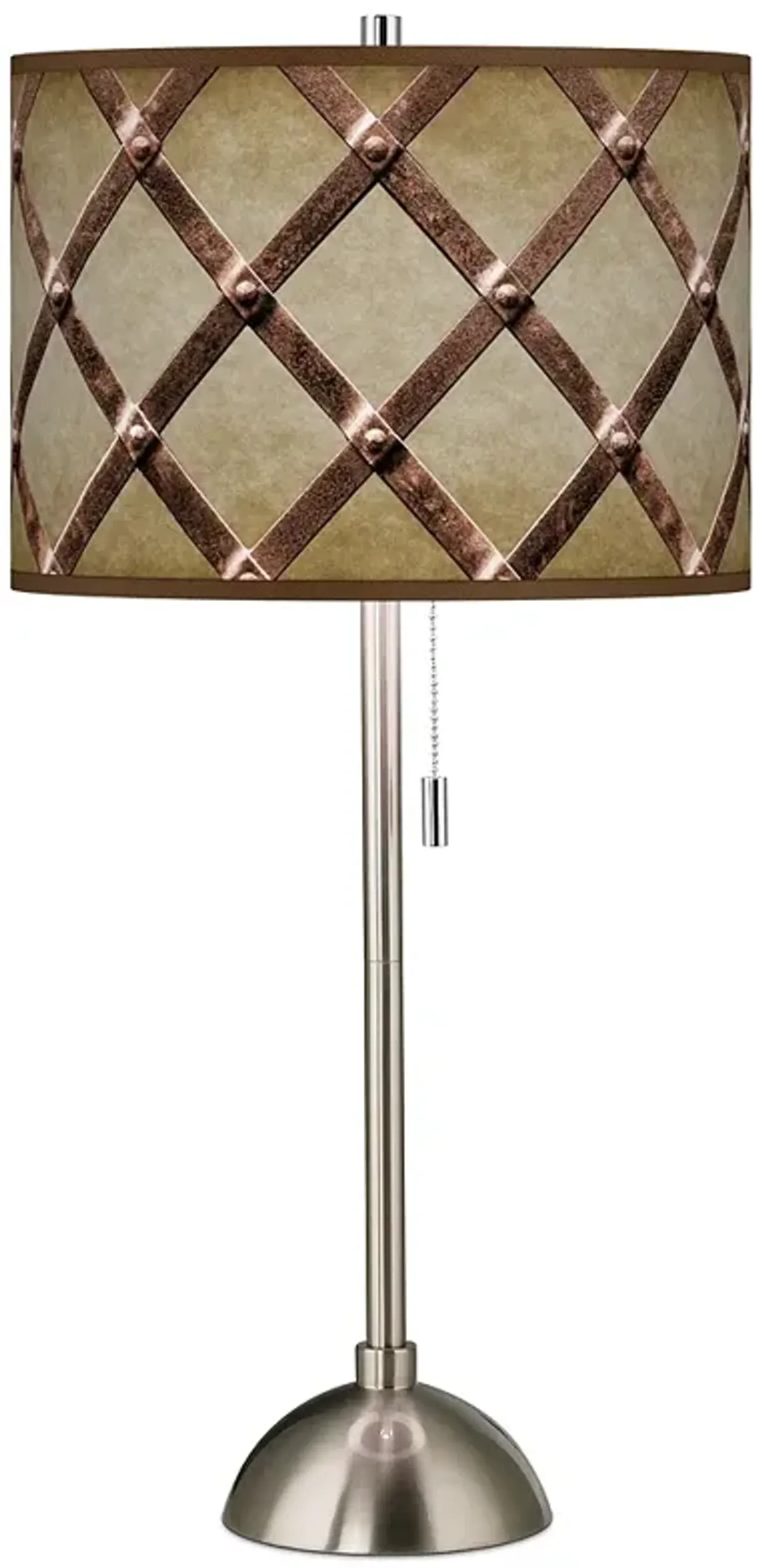 Metal Weave Giclee Brushed Nickel Table Lamp