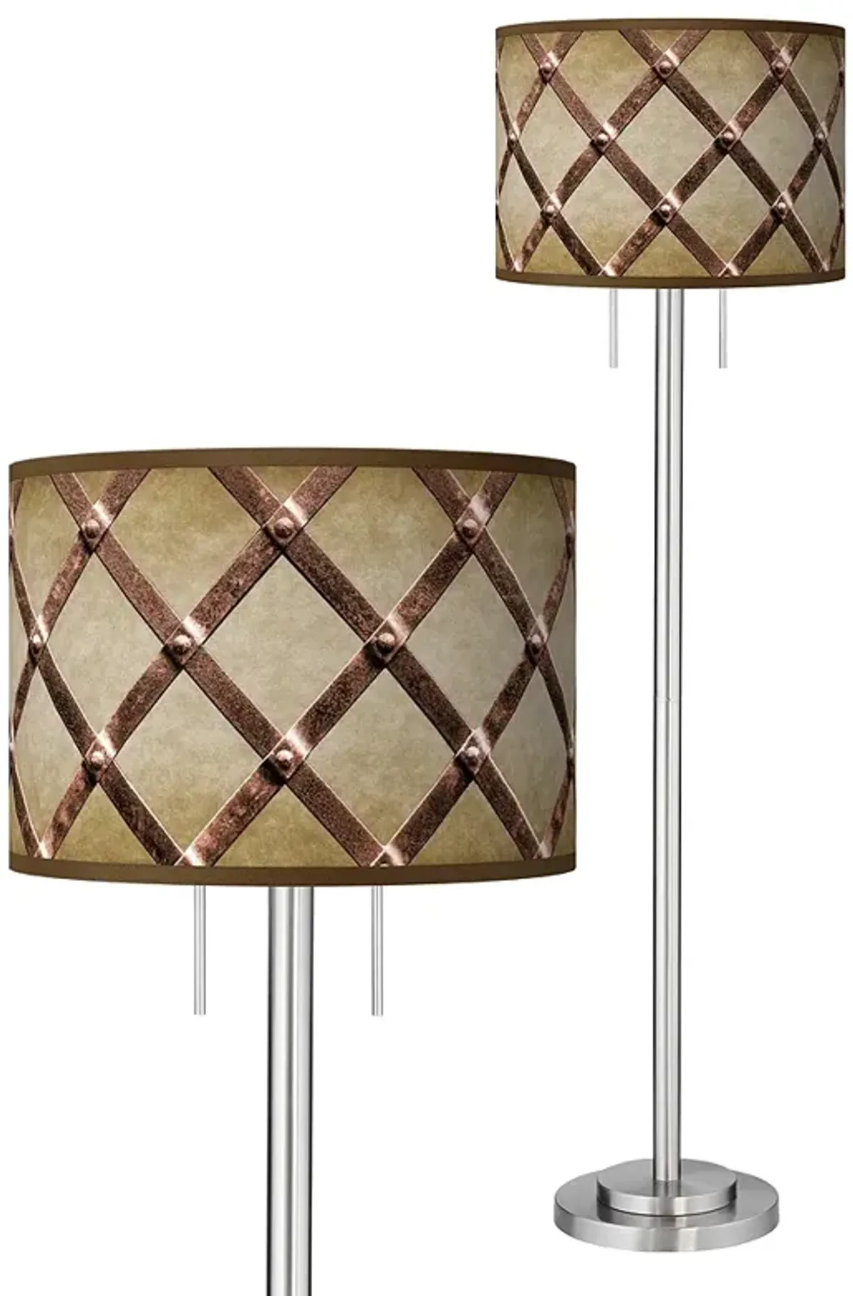 Metal Weave Giclee Brushed Nickel Garth Floor Lamp