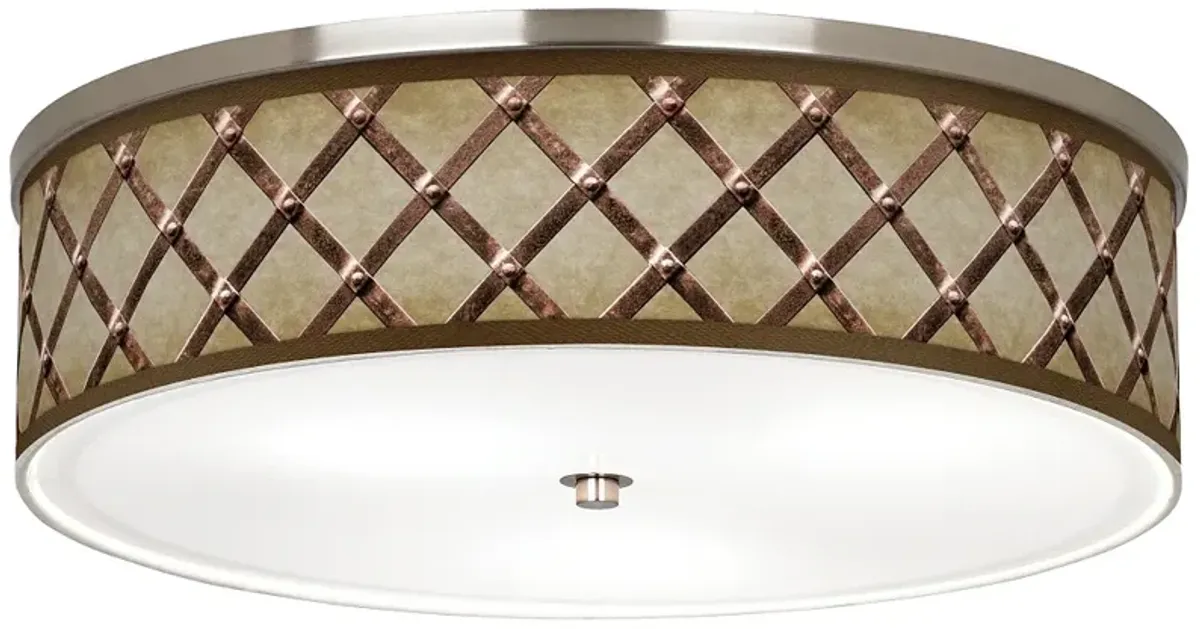 Metal Weave Giclee Nickel 20 1/4" Wide Ceiling Light