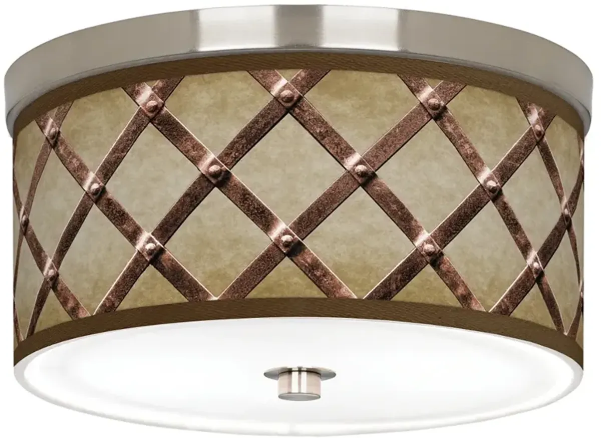 Metal Weave Giclee Nickel 10 1/4" Wide Ceiling Light