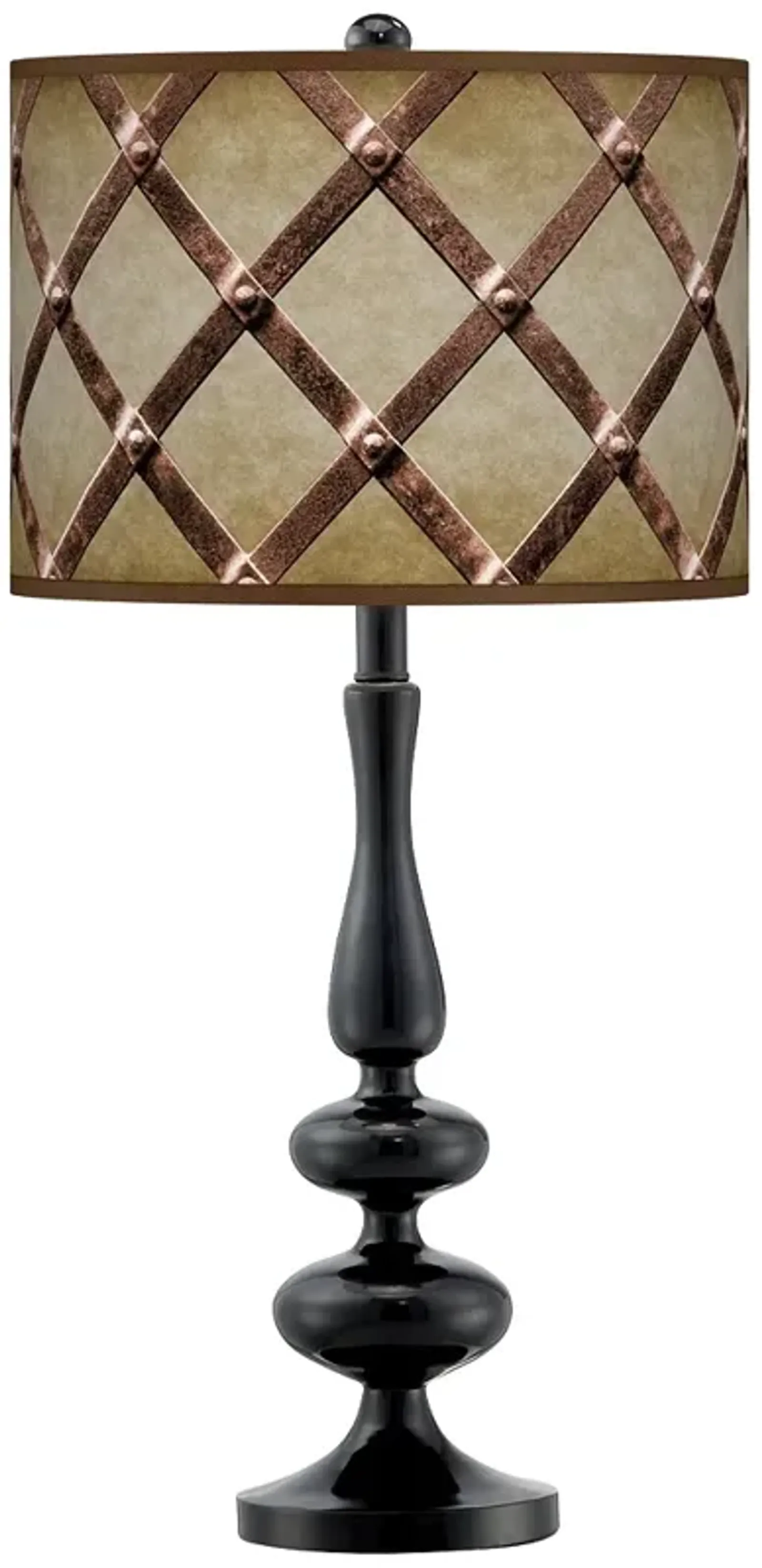 Metal Weave Giclee Paley Black Table Lamp