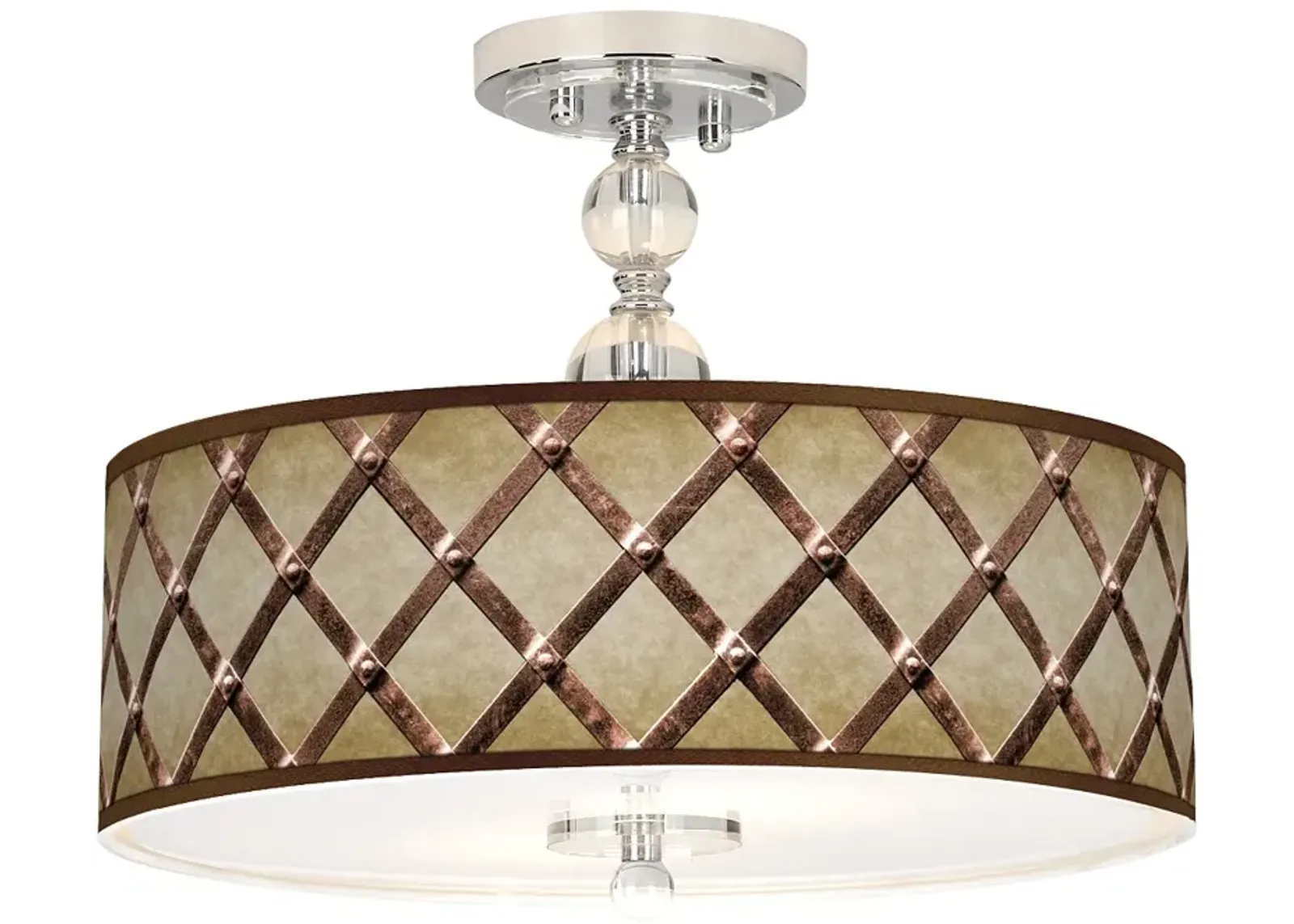 Metal Weave Giclee 16" Wide Semi-Flush Ceiling Light