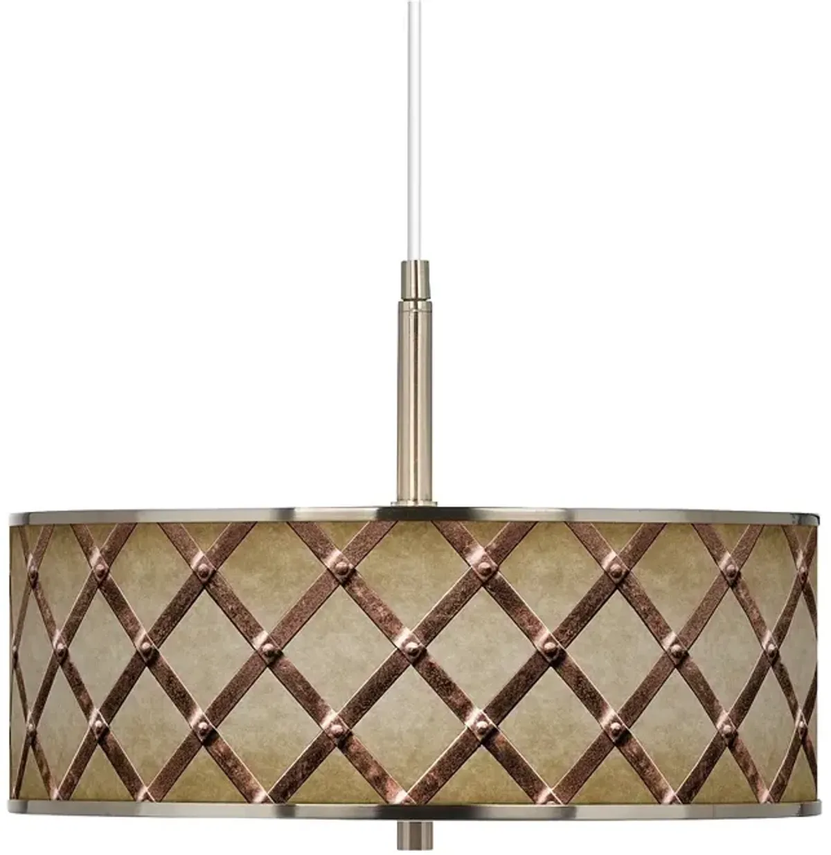 Metal Weave Giclee Glow 16" Wide Pendant Light