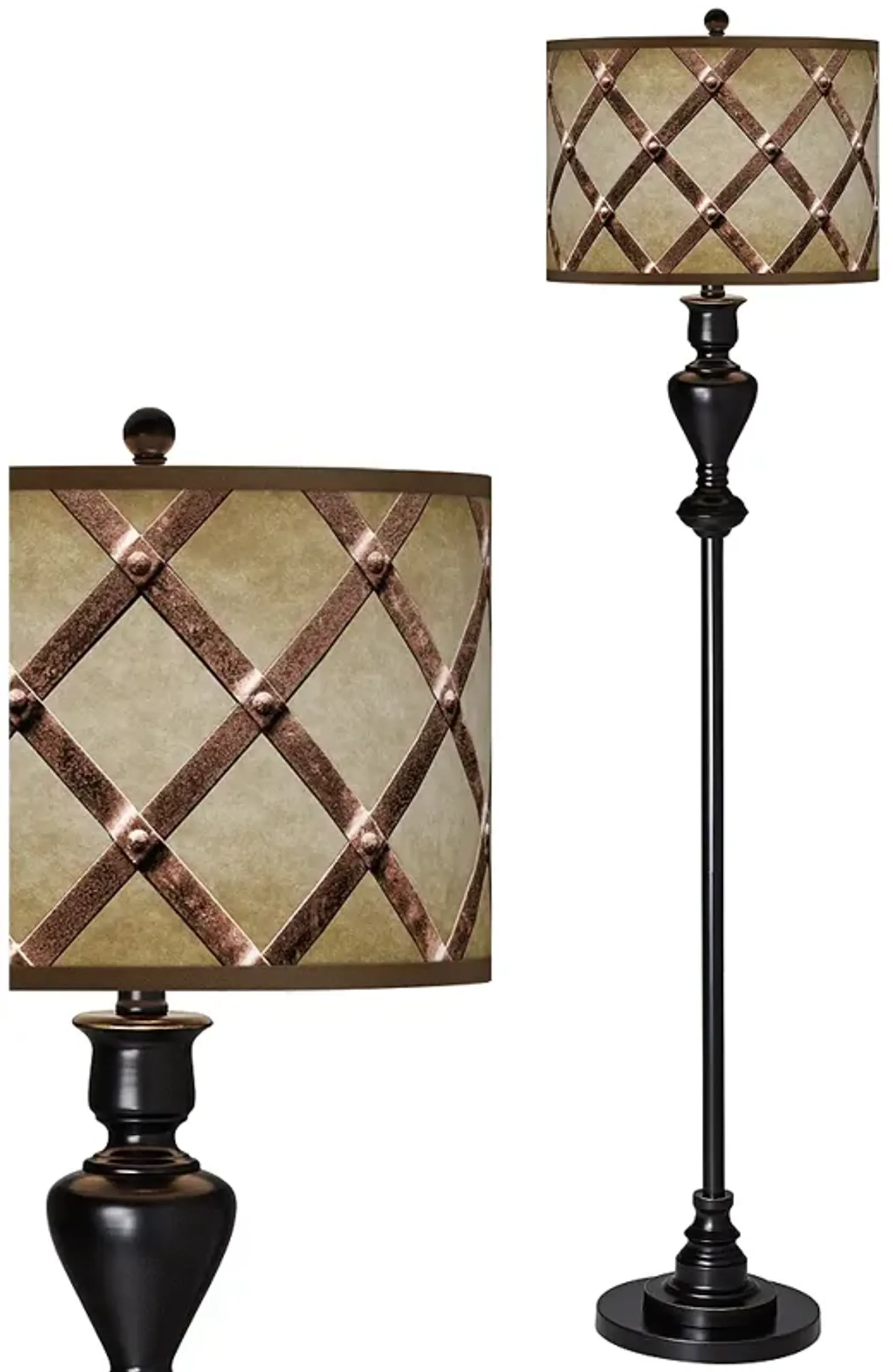 Metal Weave Giclee Glow Black Bronze Floor Lamp