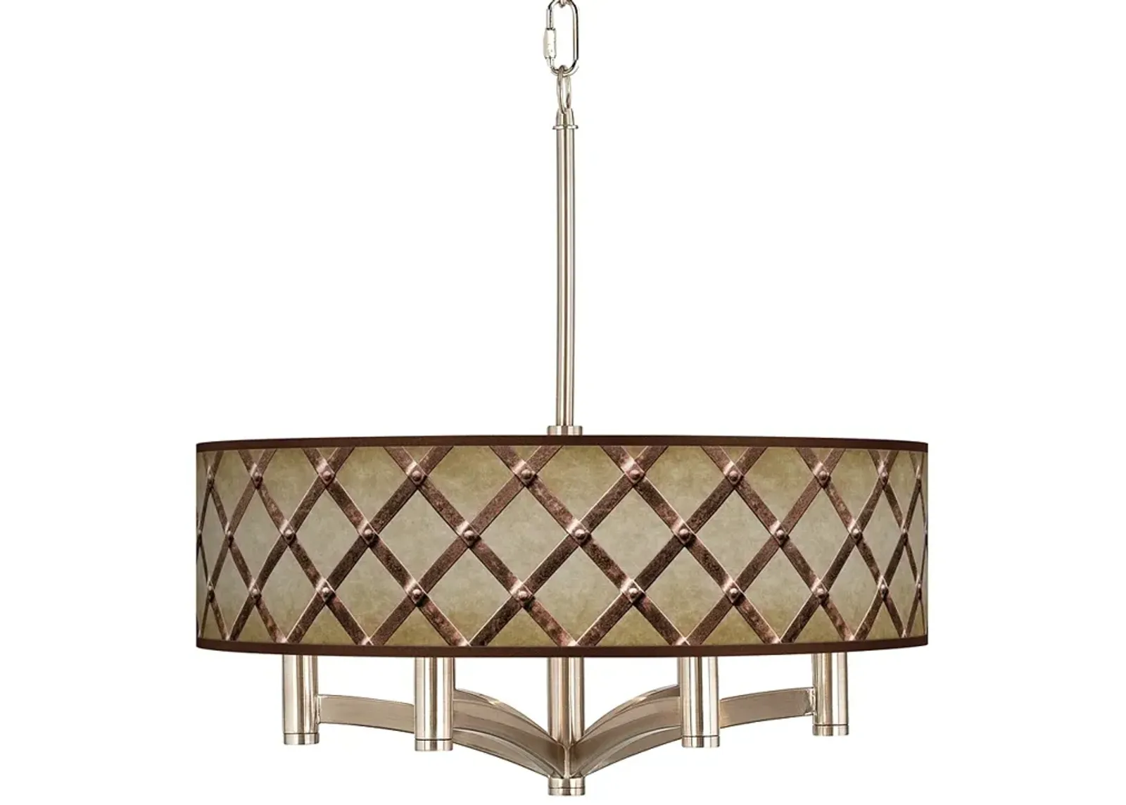 Giclee Glow Metal Weave 20" Wide 6-Light Nickel Pendant Chandelier