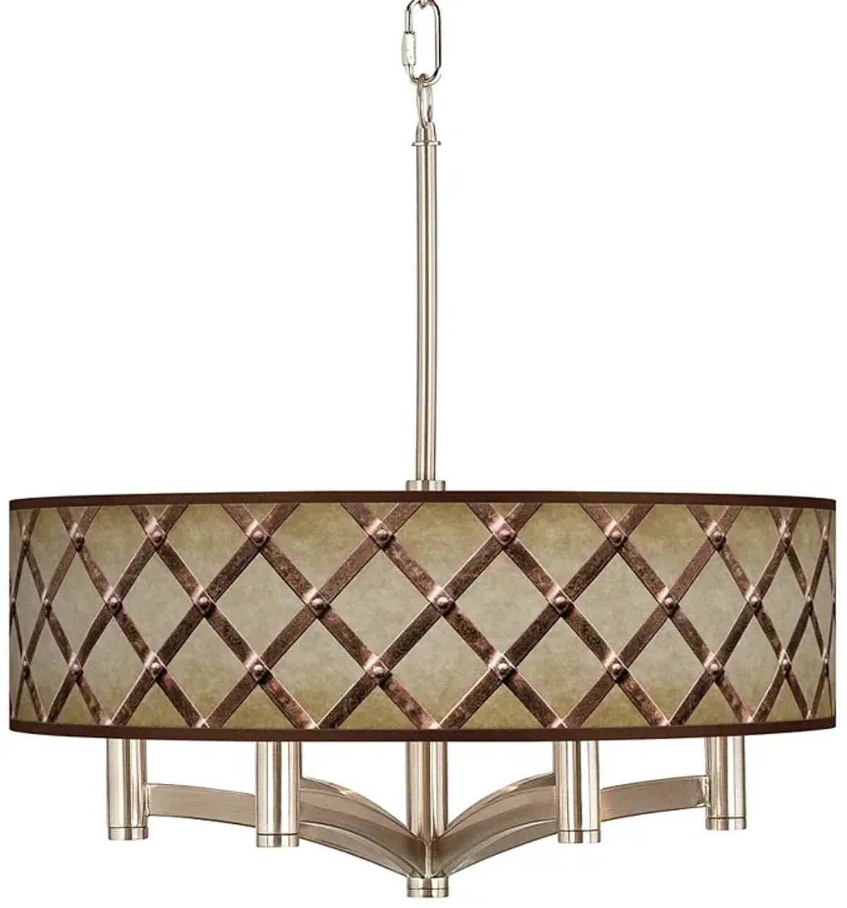 Giclee Glow Metal Weave 20" Wide 6-Light Nickel Pendant Chandelier