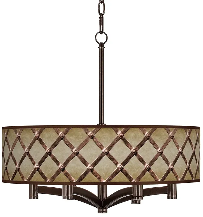 Metal Weave Ava 6-Light Bronze Pendant Chandelier