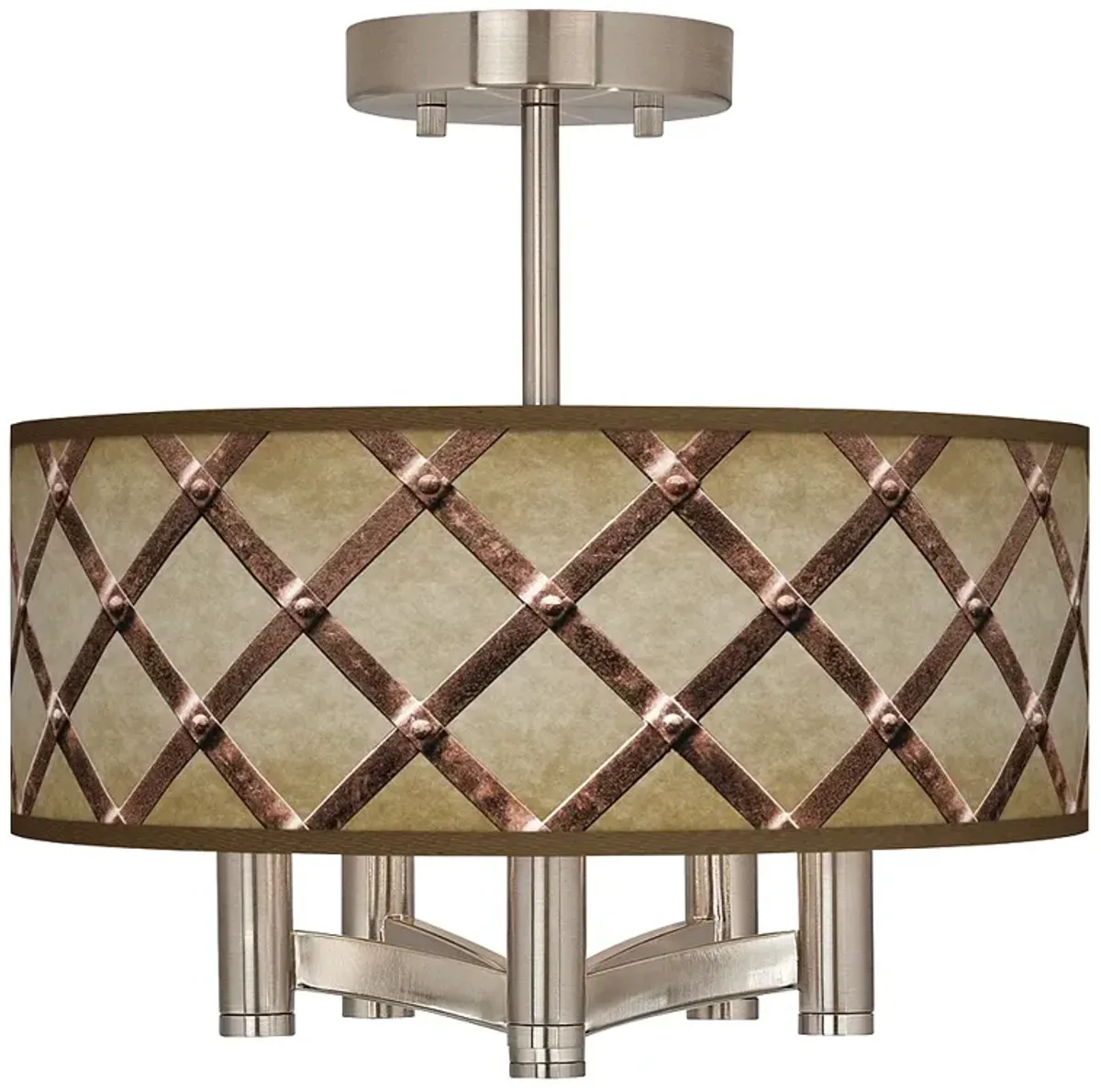 Metal Weave Ava 5-Light Nickel Ceiling Light