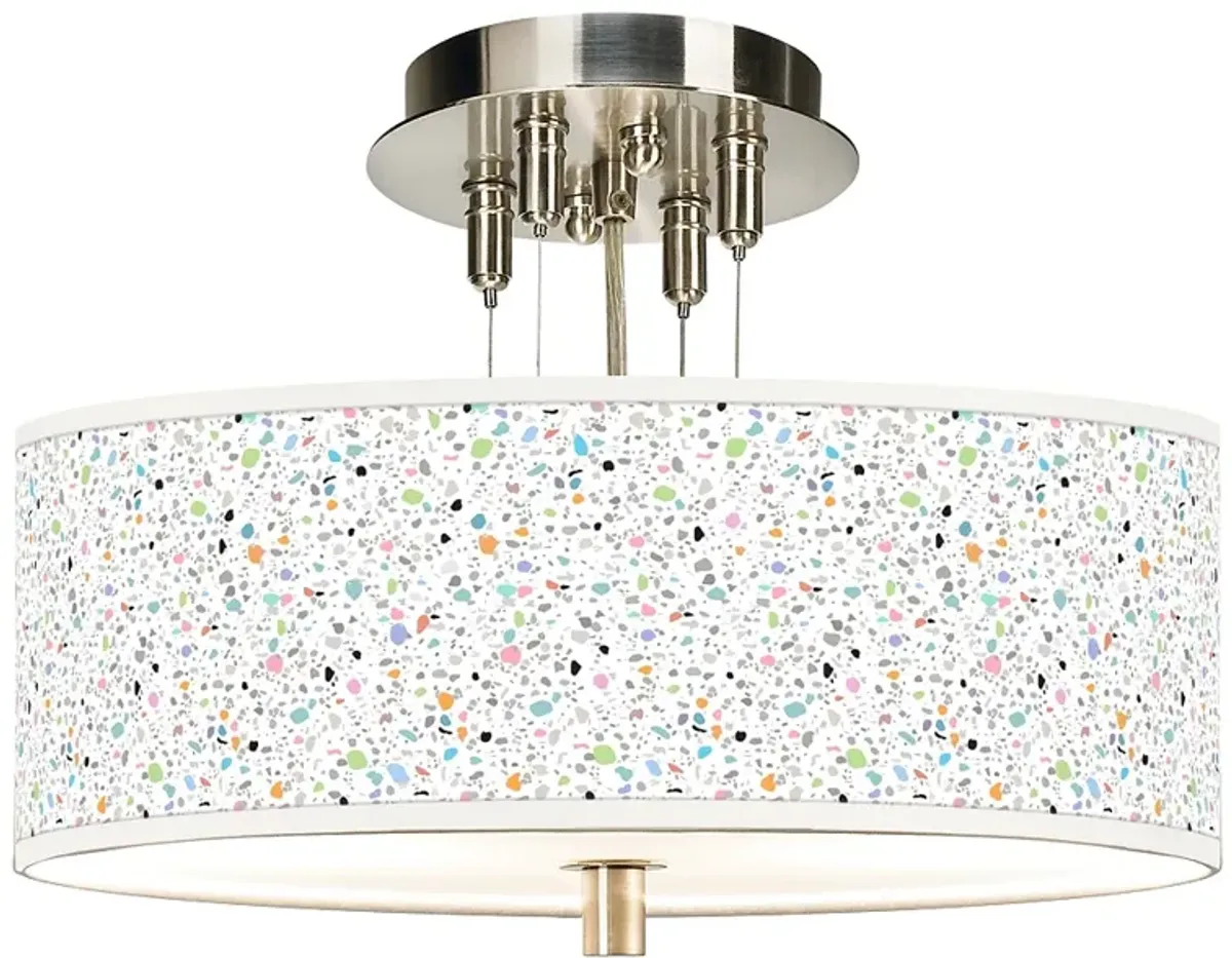 Colored Terrazzo Giclee 14" Wide Ceiling Light