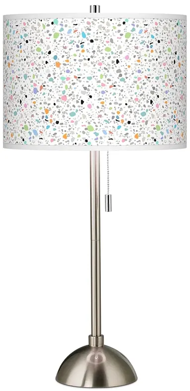 Colored Terrazzo Giclee Brushed Nickel Table Lamp