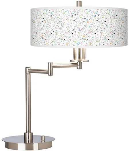 Giclee Gallery 20 1/2" Colored Terrazzo Swing Arm Modern LED Desk Lamp