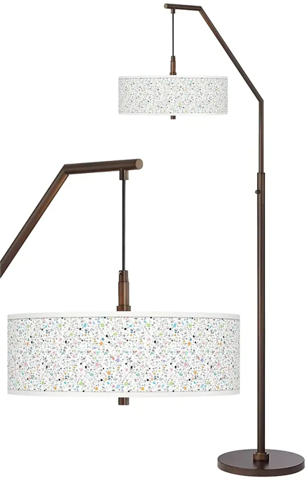 Colored Terrazzo Bronze Downbridge Arc Floor Lamp