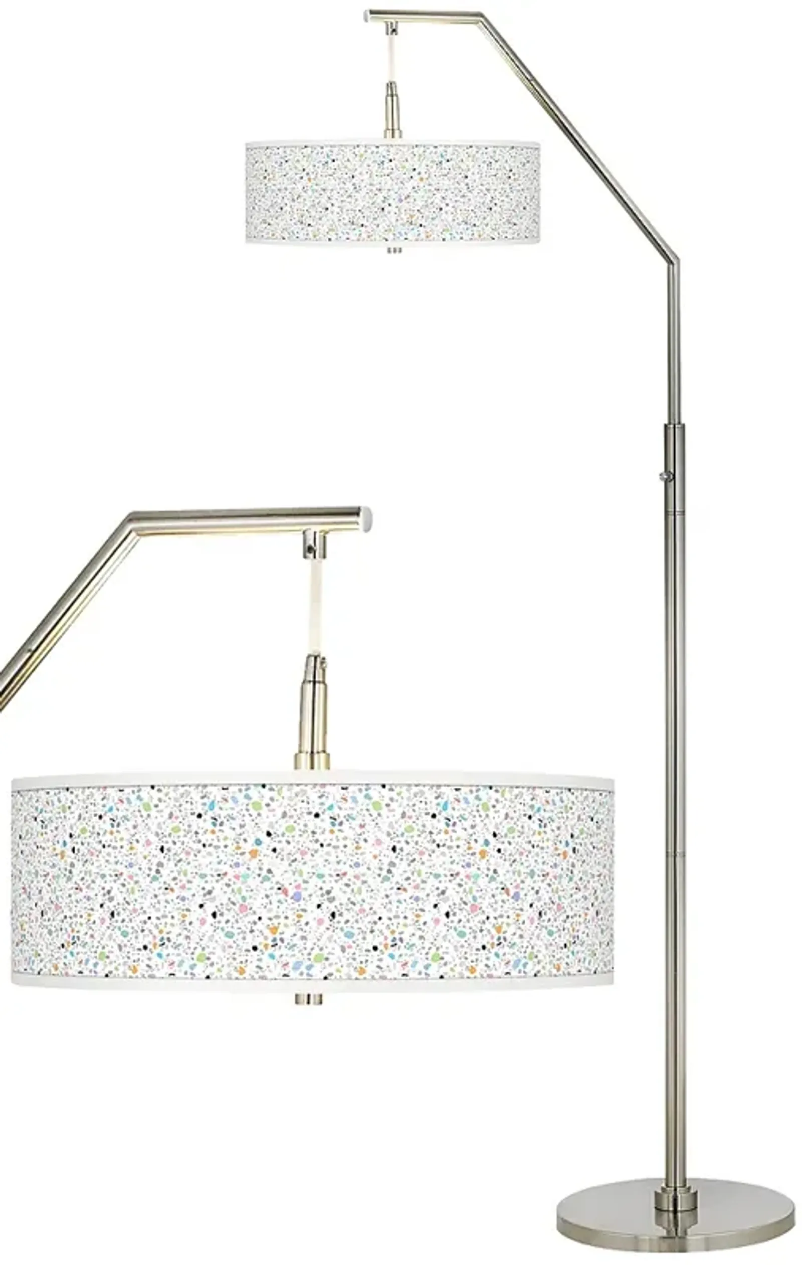 Colored Terrazzo Giclee Shade Arc Floor Lamp