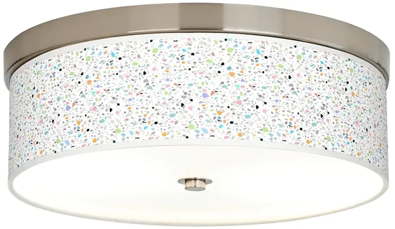 Giclee Gallery 14" Wide Colored Terrazzo Printed Shade Ceiling Light