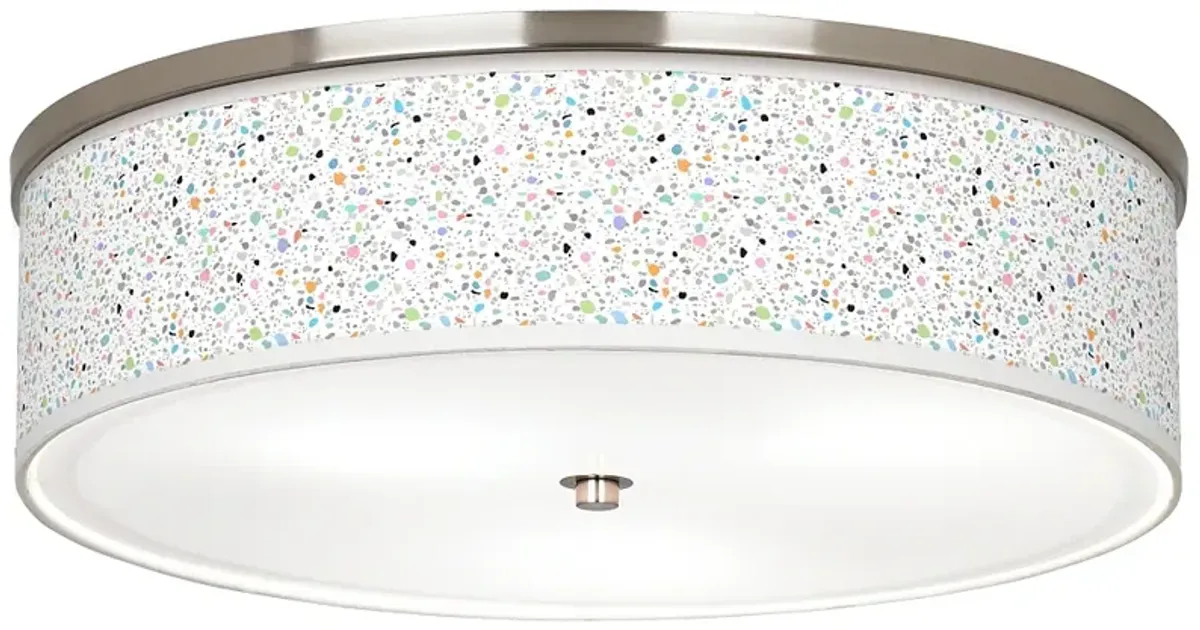 Colored Terrazzo Giclee Nickel 20 1/4" Wide Ceiling Light