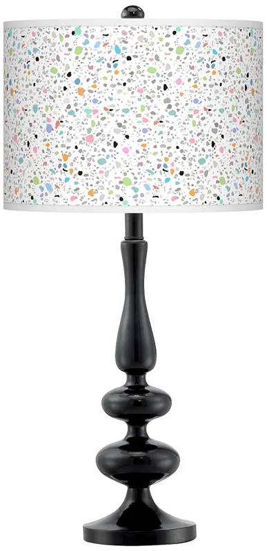 Colored Terrazzo Giclee Paley Black Table Lamp