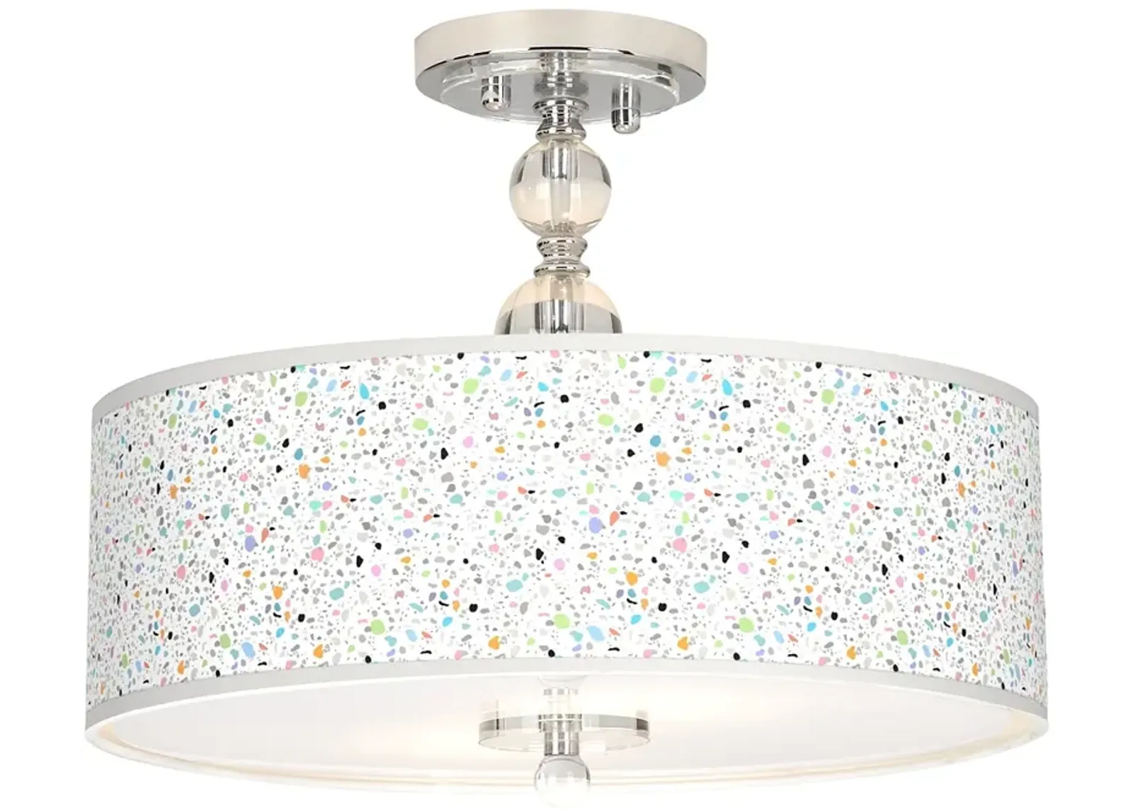 Colored Terrazzo Giclee 16" Wide Semi-Flush Ceiling Light