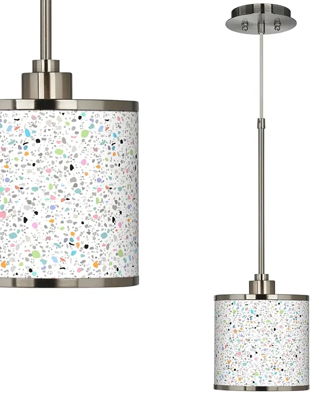 Colored Terrazzo Giclee Glow Mini Pendant Light