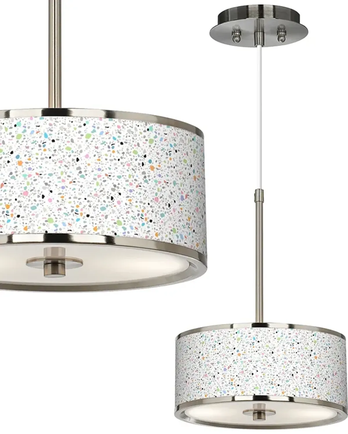 Colored Terrazzo Giclee Glow 10 1/4" Wide Pendant Light