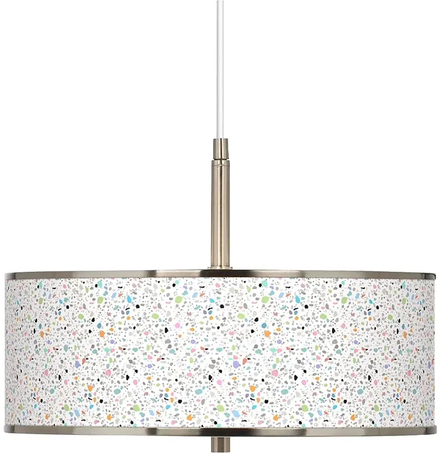 Colored Terrazzo Giclee Glow 16" Wide Pendant Light