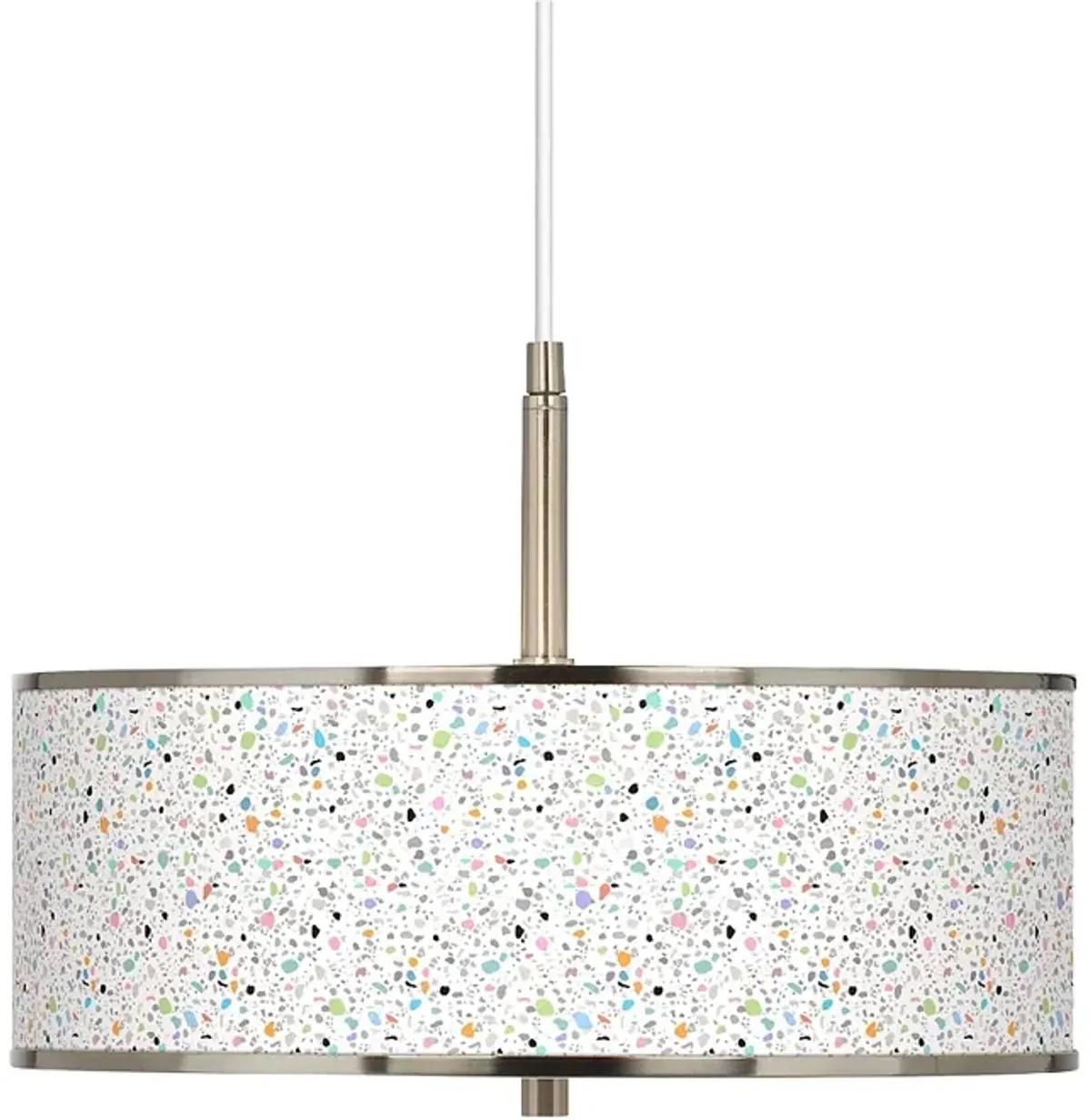 Colored Terrazzo Giclee Glow 16" Wide Pendant Light