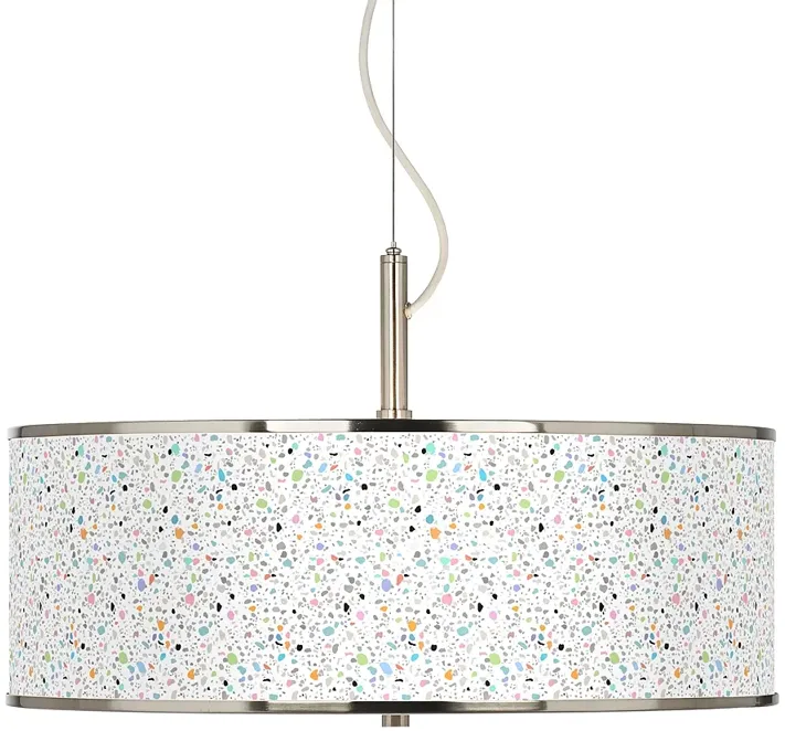 Colored Terrazzo Giclee Glow 20" Wide Pendant Light