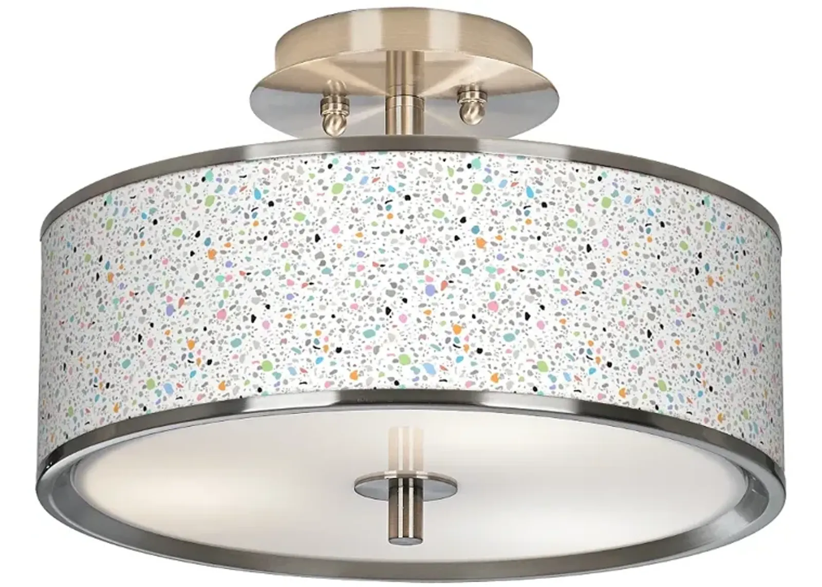 Colored Terrazzo Giclee Glow 14" Wide Ceiling Light