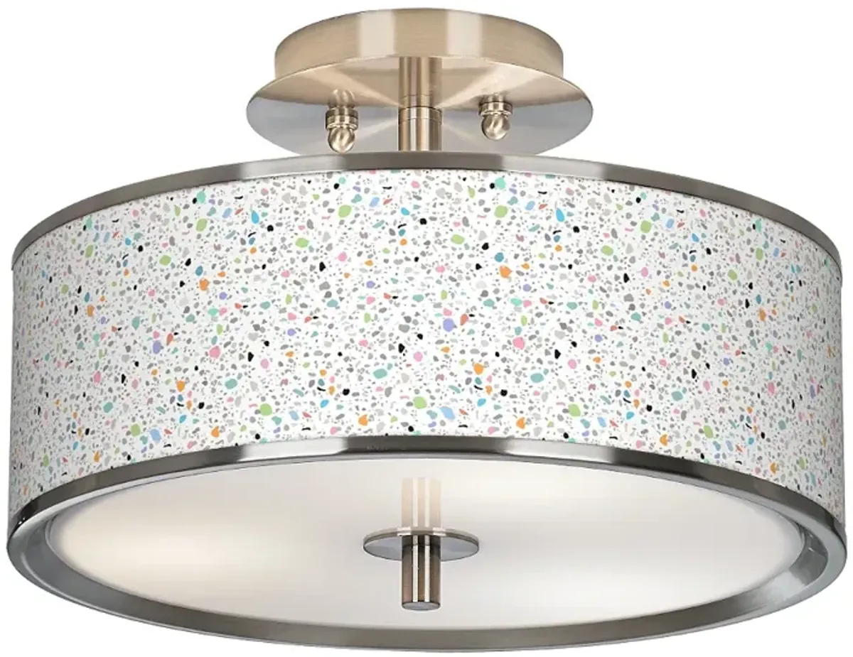 Colored Terrazzo Giclee Glow 14" Wide Ceiling Light