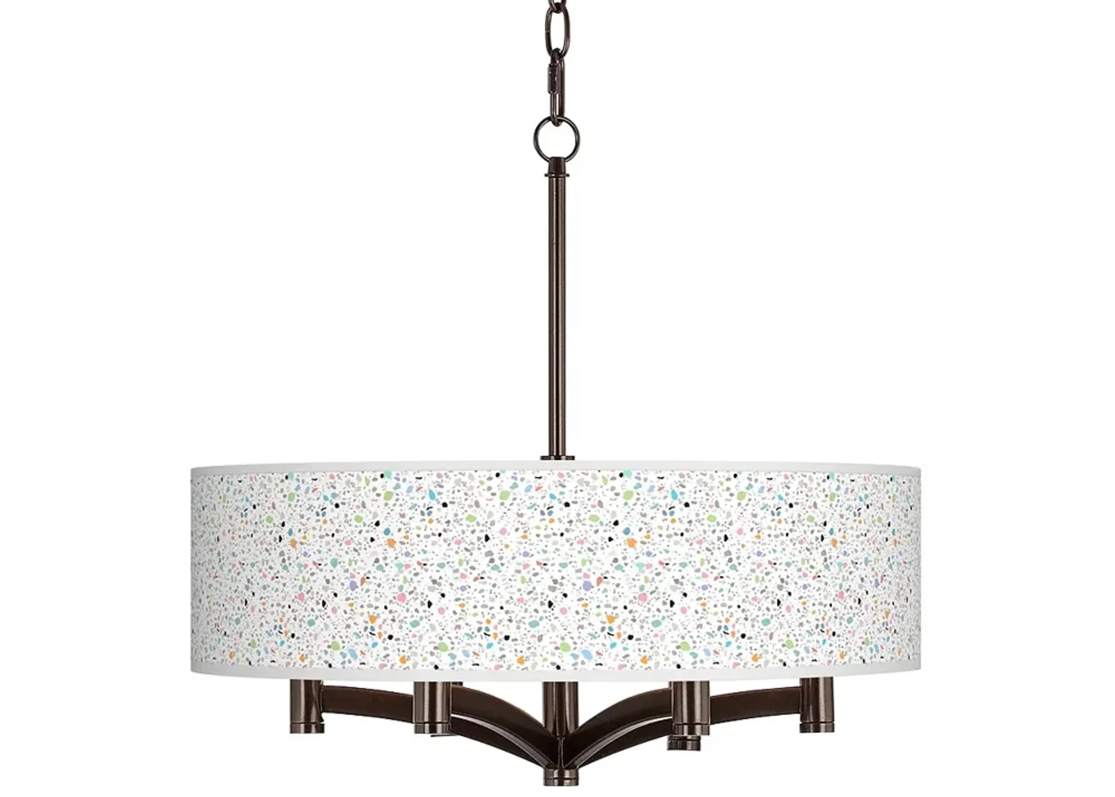 Colored Terrazzo Ava 6-Light Bronze Pendant Chandelier