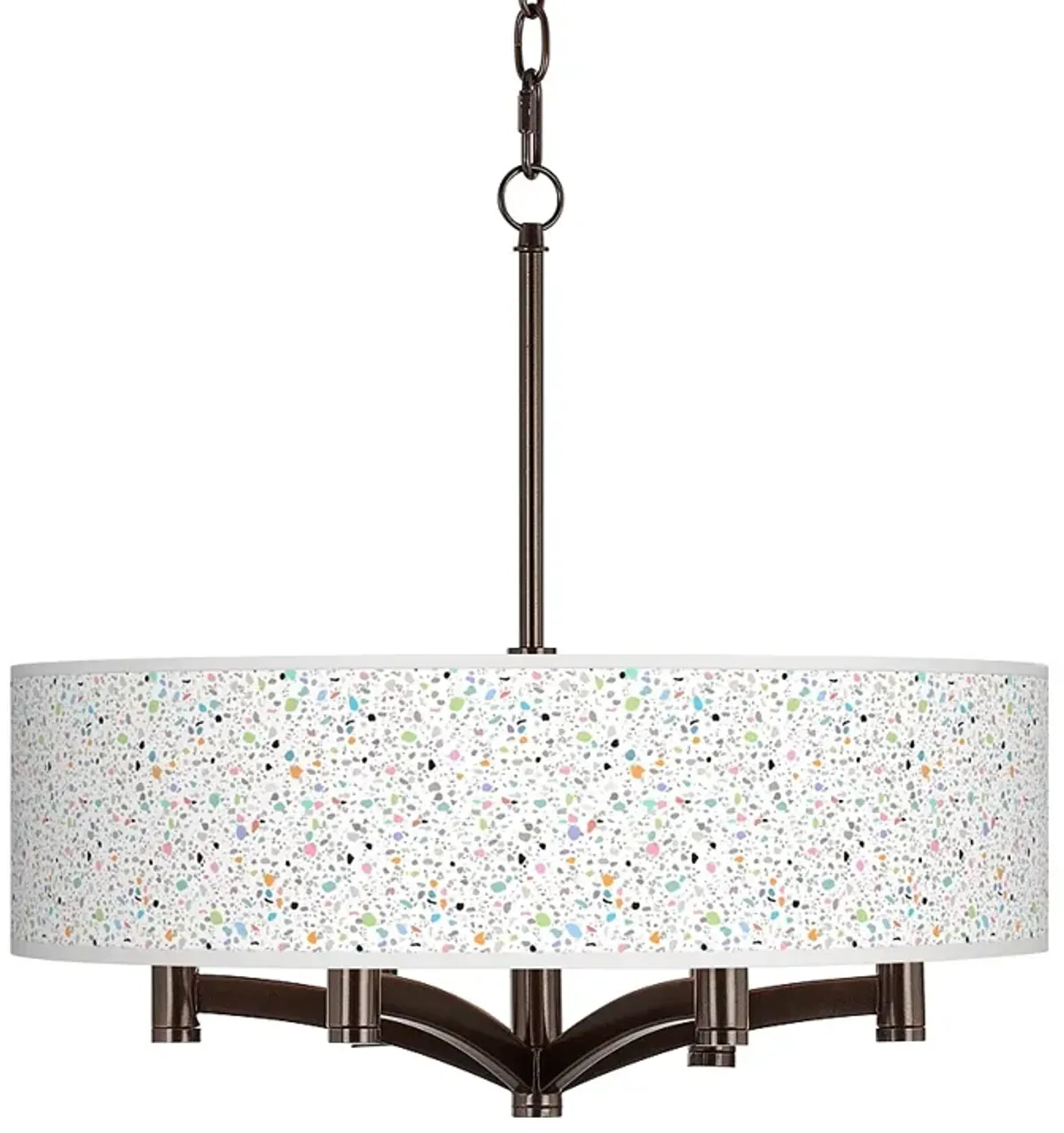 Colored Terrazzo Ava 6-Light Bronze Pendant Chandelier